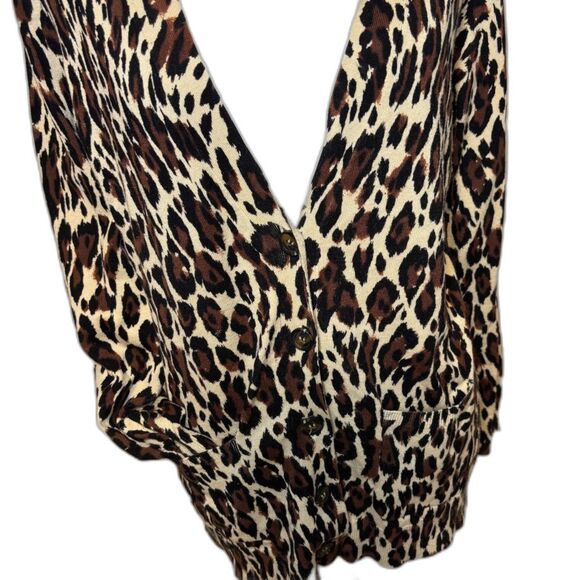 Grace Elements Leopard Print Open Front Cardigan Sweater Womens Fashion - Picture 7 of 7